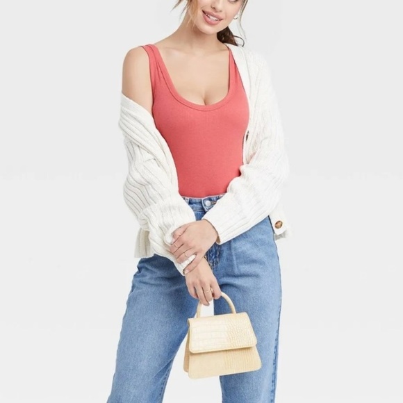 A New Day Coral Bodysuit Tank Top - Picture 3 of 8